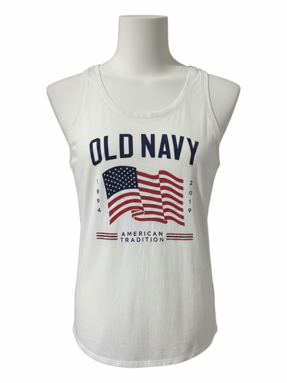 Old Navy White Tank Top with American Flag